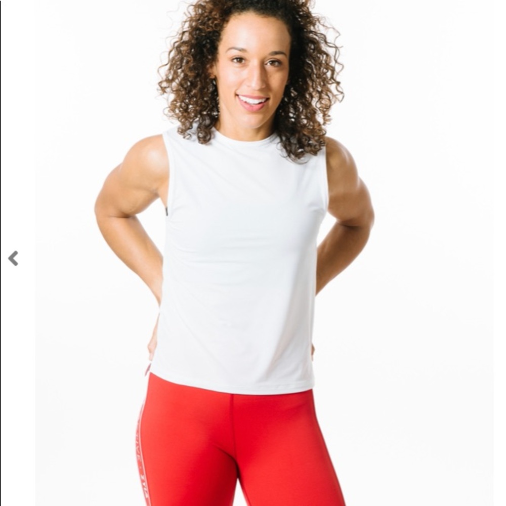 White Slit Muscle Tank